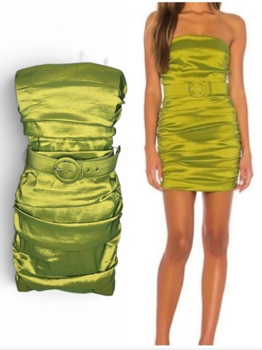 NWT Revolve Majorelle Kaci Strapless Mini Dress In Lime Green Size Small